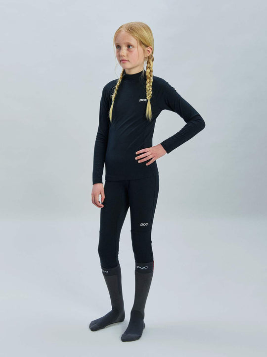Załaduj obraz do przeglądarki galerii, Legginsy dla dzieci termoaktywne POC Y&#39;s Layer Merino 3/4 Tights - Uran. Black
