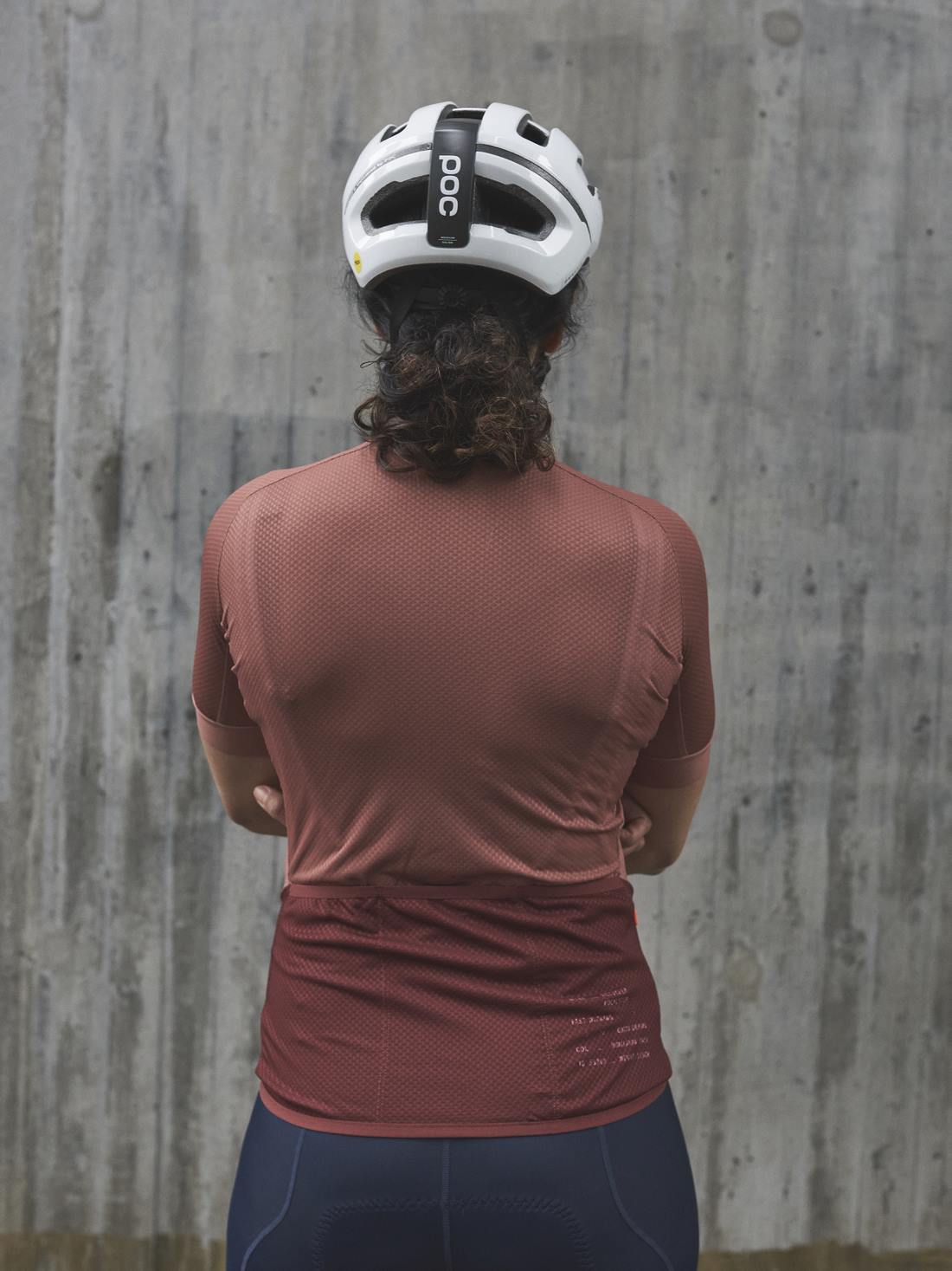Koszulka rowerowa POC W’s ESSENTIAL ROAD LOGO Jersey - Himalayan Salt/Garnet Red - poc warszawa