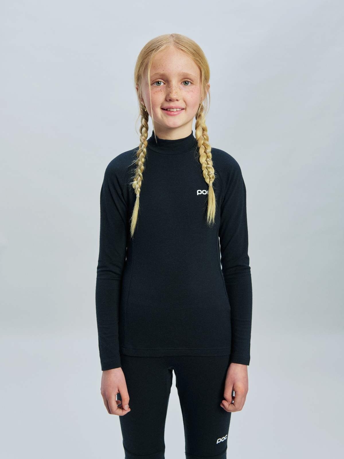 Koszulka dla dzieci termoaktywna POC Y's Layer Merino Mock Neck Jersey - Uran. Black