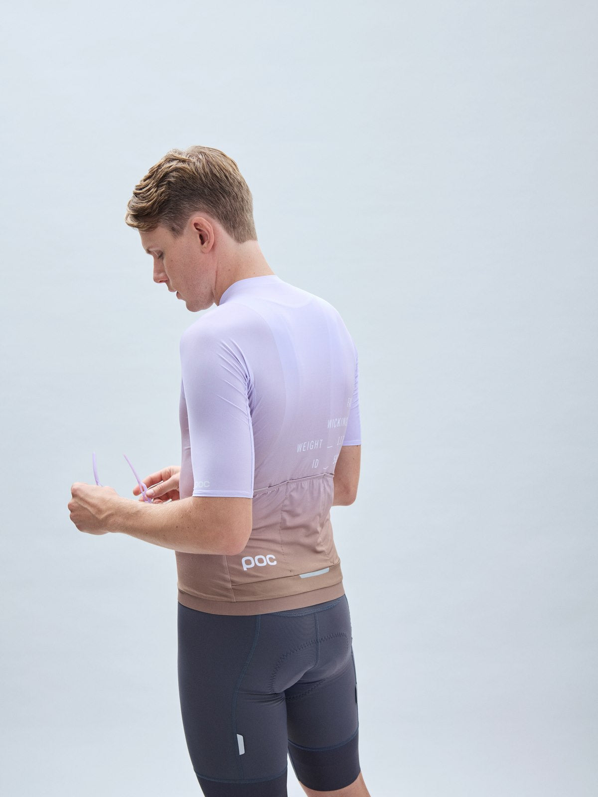 Koszulka rowerowa POC M's Pristine Print Jersey - Gradient Jasper Brown/Purple Quartz