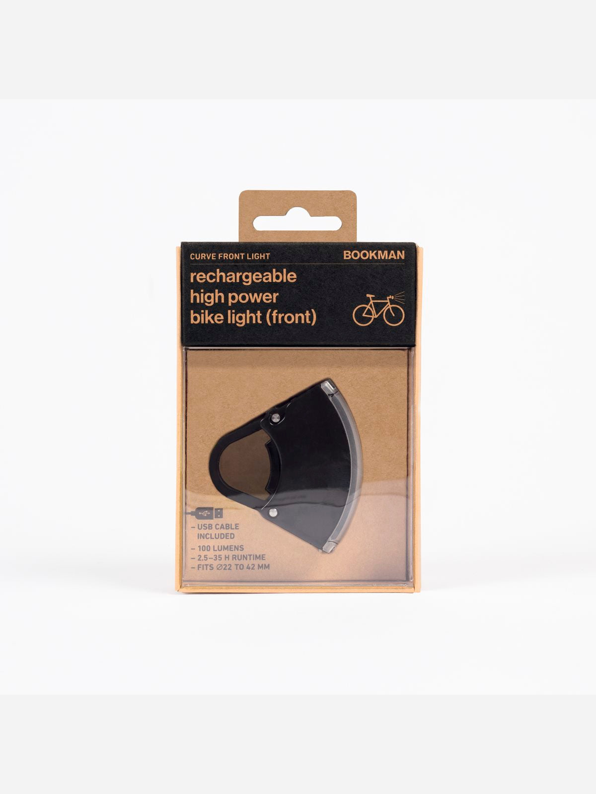 Lampka rowerowa BOOKMAN Curve Front Light 220lm czarny - TU - poc warszawa