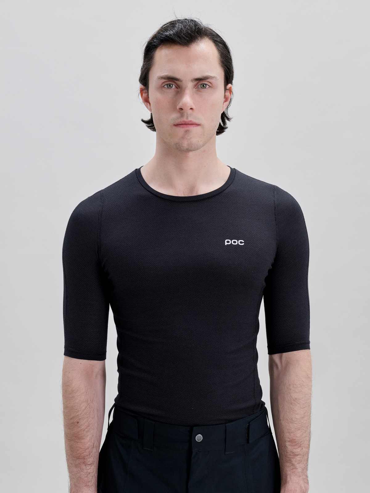 Koszulka termoaktywna POC M's Layer Mid S/S Jersey - Uranium Black