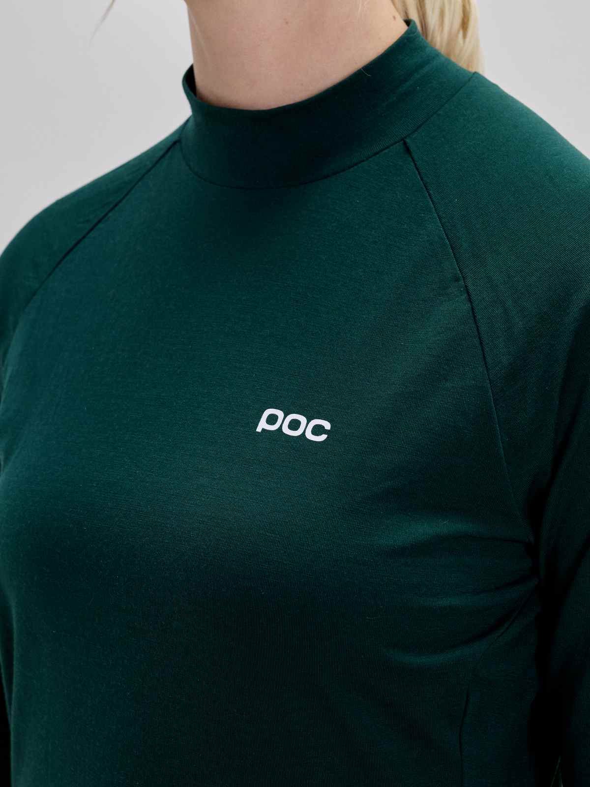 Koszulka termoaktywna damska POC W's Layer Merino Mock Neck Jersey zielony