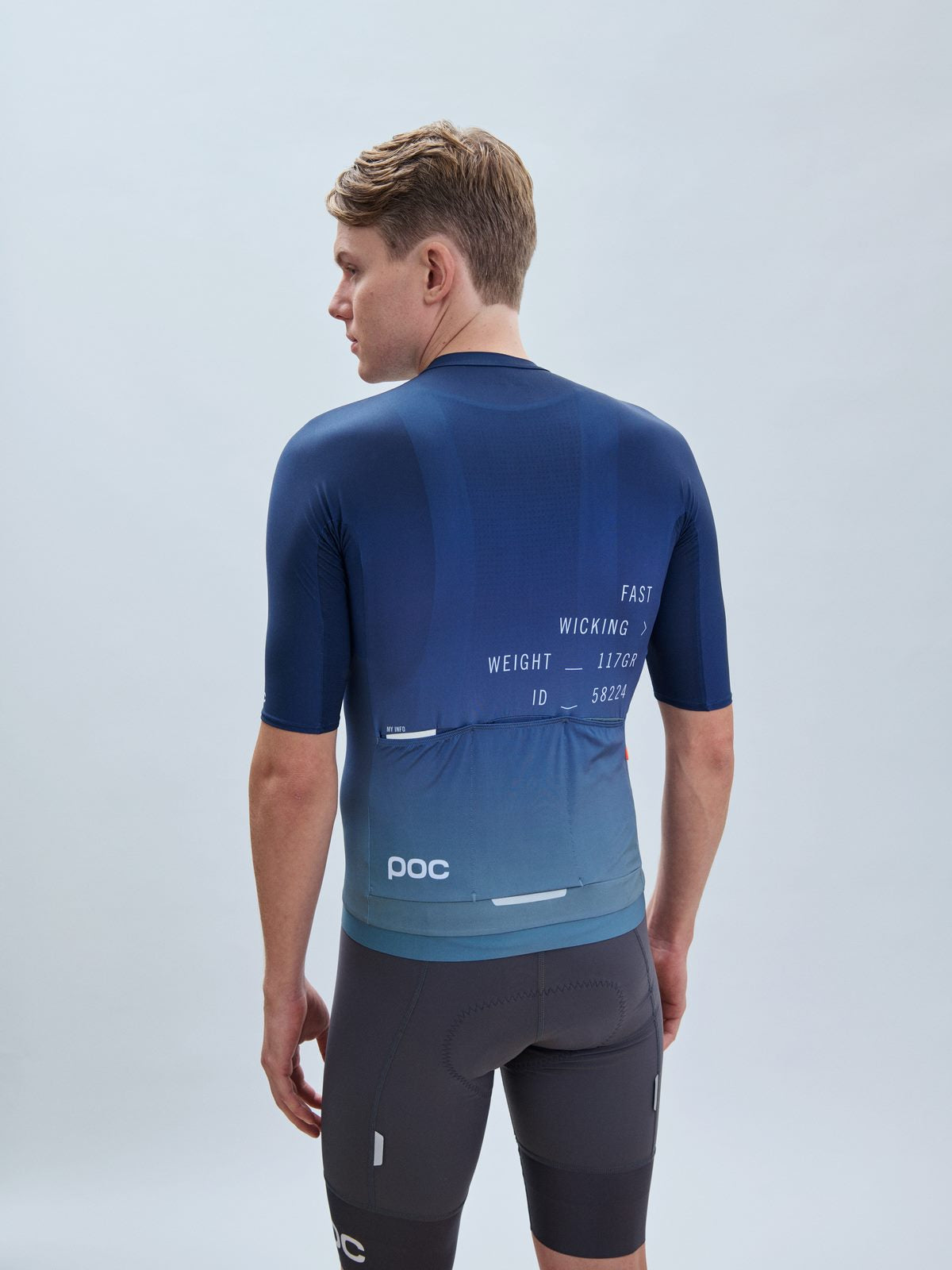 Koszulka rowerowa POC M's Pristine Print Jersey - Gradient Turmaline Navy