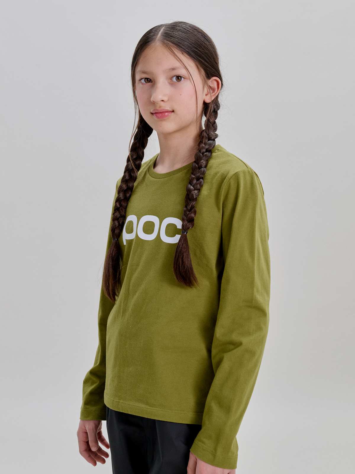 Koszulka longsleeve POC L/S Tee Jr - Olivine Green