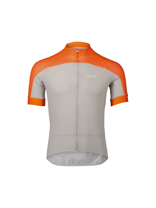 Załaduj obraz do przeglądarki galerii, Koszulka rowerowa POC M&#39;s Essential Road Logo Jersey - Zink Orange/Gra. Grey
