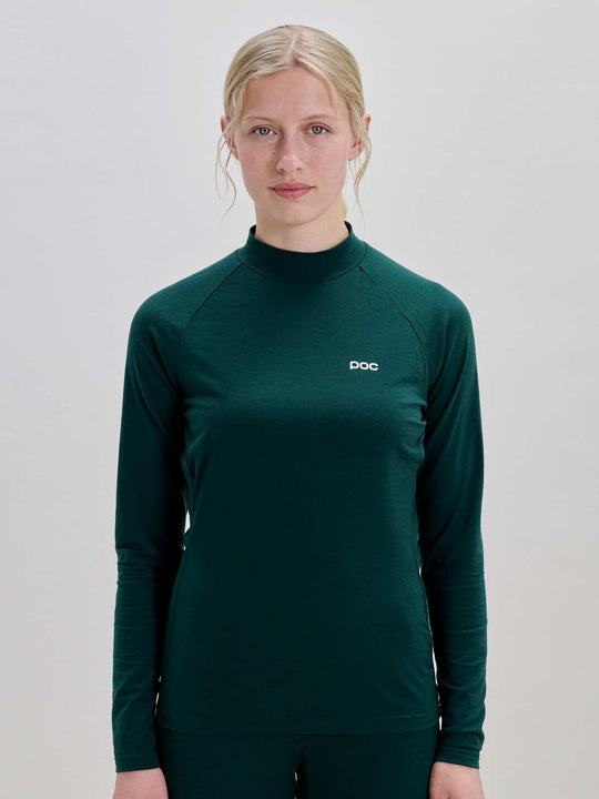 Załaduj obraz do przeglądarki galerii, Koszulka termoaktywna damska POC W's Layer Merino Mock Neck Jersey zielony
