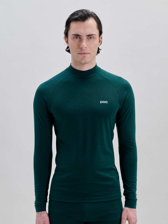 Załaduj obraz do przeglądarki galerii, Koszulka termoaktywna POC M's Layer Merino Mock Neck Jersey - Pargasite Green
