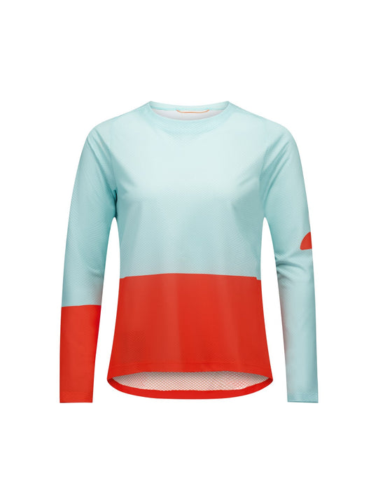 Załaduj obraz do przeglądarki galerii, Koszulka rowerowa POC W's Motion Air L/S Jersey - Lazurite Blue/Carnelian Orange
