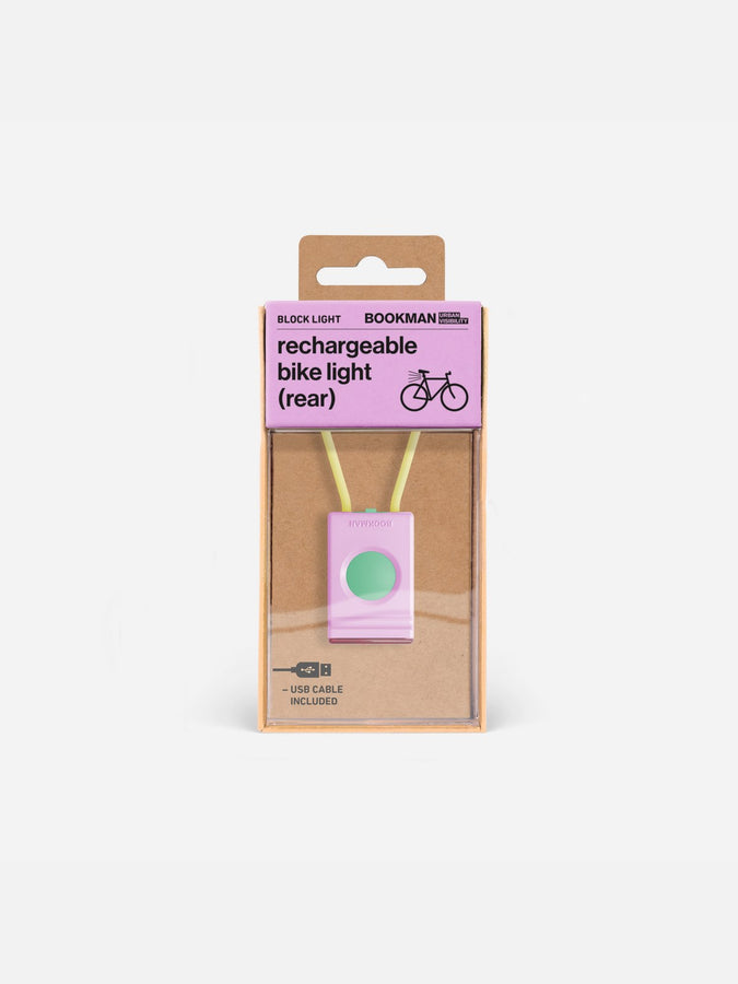 Lampka rowerowa BOOKMAN Block Light Rear 18lm różowy - TU - poc warszawa