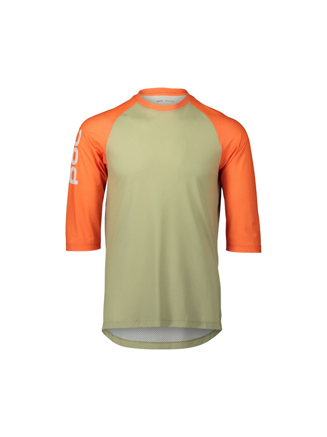 Koszulka rowerowa POC MTB PURE 3/4 - Prehnite Green/Zink Orange