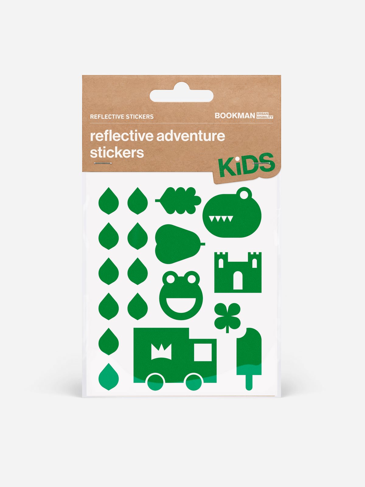 Naklejki odblaskowe BOOKMAN Reflective Stickers Adventure zielony