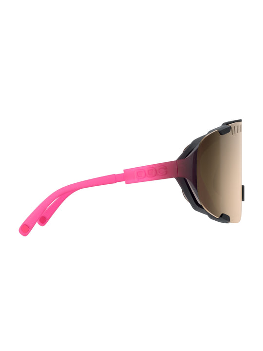 Załaduj obraz do przeglądarki galerii, Okulary rowerowe POC Devour - Fluo. Pink/Ur. Black Transl. | Clarity Trail Brown Silver Mirror cat 2
