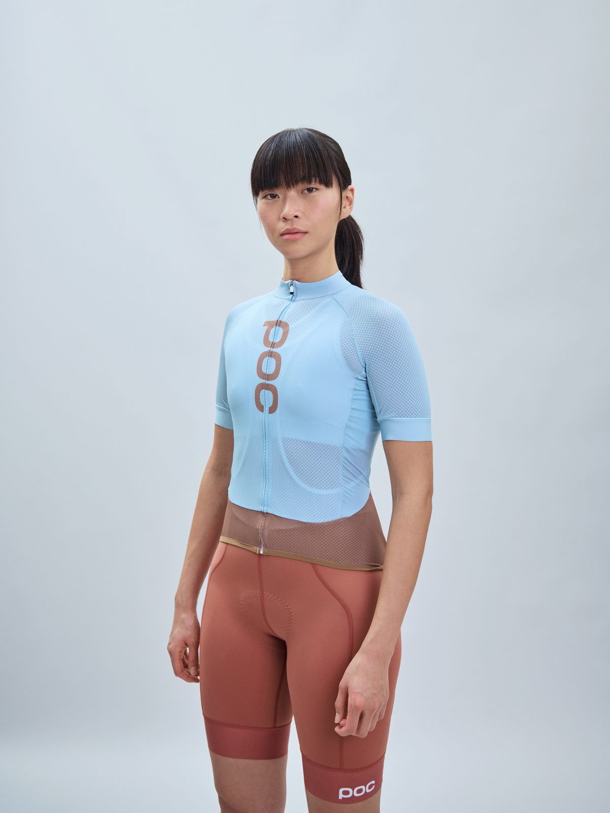 Koszulka rowerowa POC W’s Essential Road Logo Jersey blue - Mineral Blue/Jasper Brown - poc warszawa