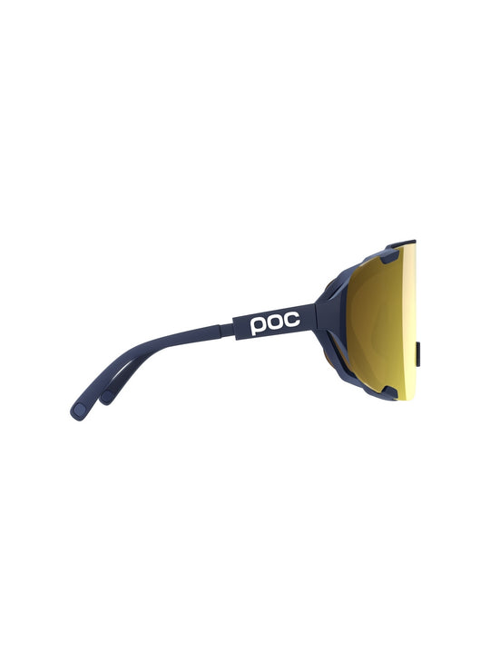 Załaduj obraz do przeglądarki galerii, Okulary rowerowe POC Devour Mid+ Apatite Navy/Clarity Road/Partly Sunny Gold
