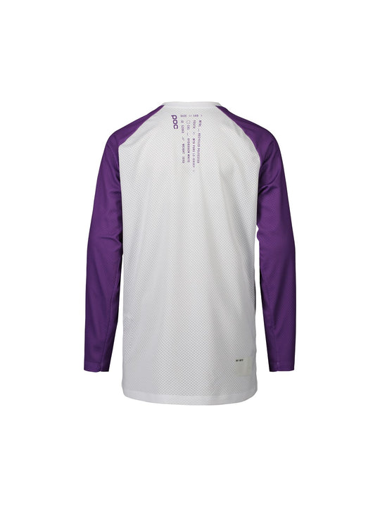 Załaduj obraz do przeglądarki galerii, Koszulka rowerowa POC Y&#39;s Essential MTB LS Jersey - Hydr. White/Sapphire Purple
