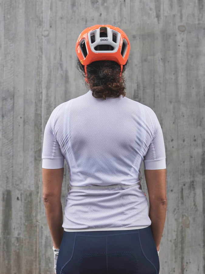 Koszulka rowerowa POC W's ESSENTIAL ROAD LOGO Jersey - Hydr. White/Granite Grey