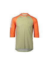 Załaduj obraz do przeglądarki galerii, Koszulka rowerowa POC MTB PURE 3/4 - Prehnite Green/Zink Orange