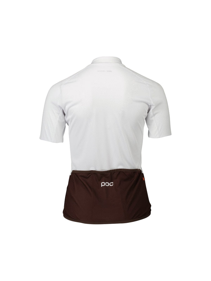 Koszulka rowerowa POC W's Essential Road Logo Jersey - Hydr. White/Axinite Brown
